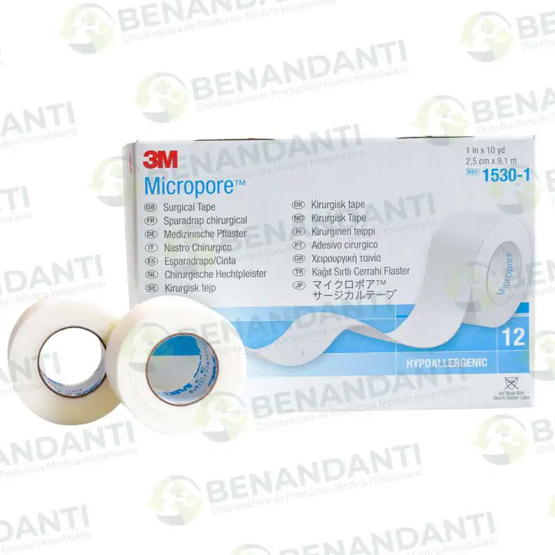MICROPORE COLOR BLANCO DE 1´ X 10 YDS. (CAJA 12U) 3M