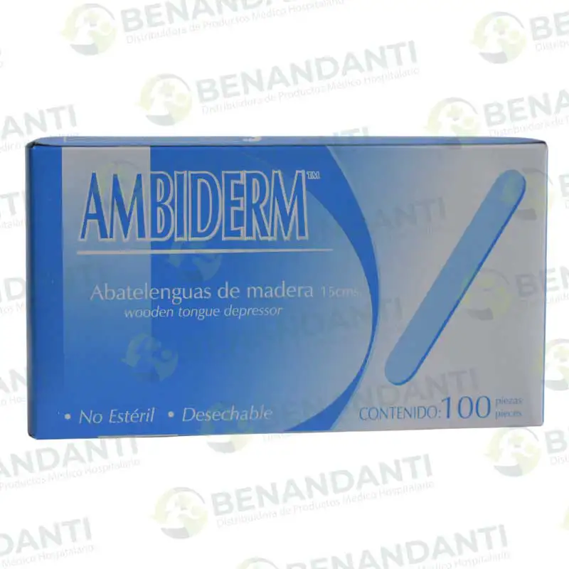 BAJALENGUAS DE MADERA  AMBIDERM (CAJA 100 UNIDADES)
