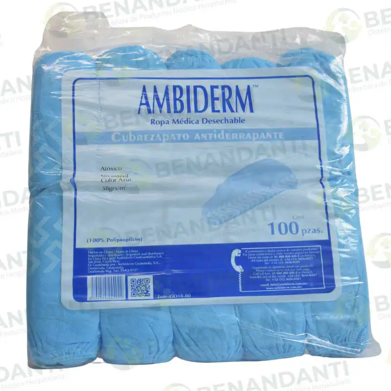 BOLSA CUBRE ZAPATOS C/ANTIDERRAPANTE 100% PP 50 PARES  AMBIDERM