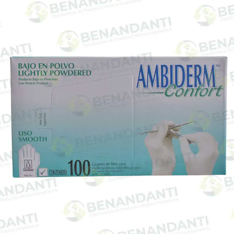 GUANTES DESCARTABLES CONFORT TALLA ´M´ AMBIDERM