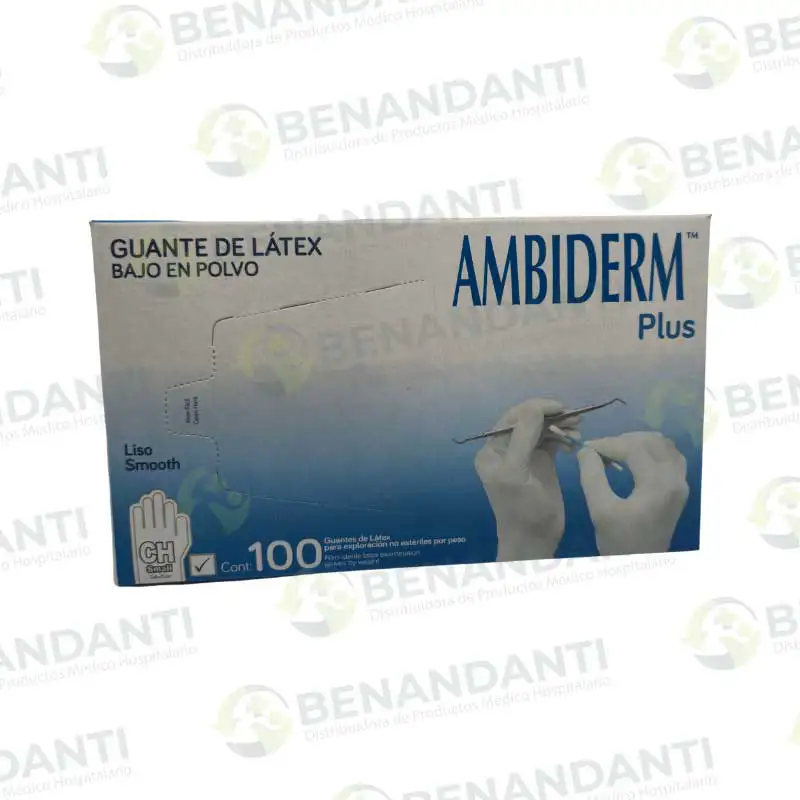 GUANTES DESCARTABLES PLUS BLANCO PEQUEÑO (50PARES) AMBIDERM