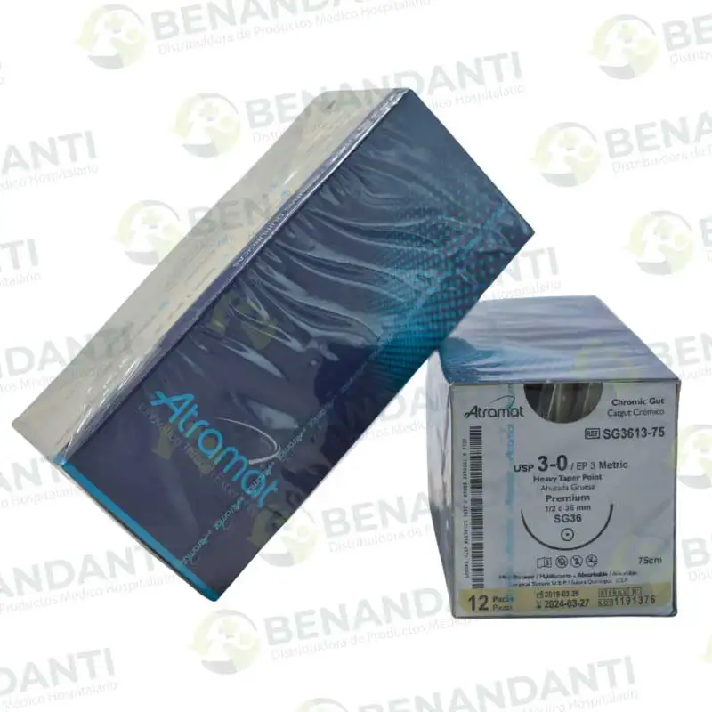 SUTURAS CATGUT CROMICO # 3-0, 75 CM SG-36  ATRAMAT