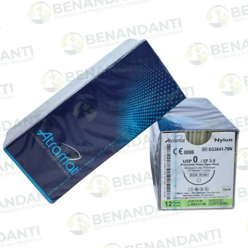 SUTURAS NYLON # 0, 75 CM SG-36 ATRAMAT