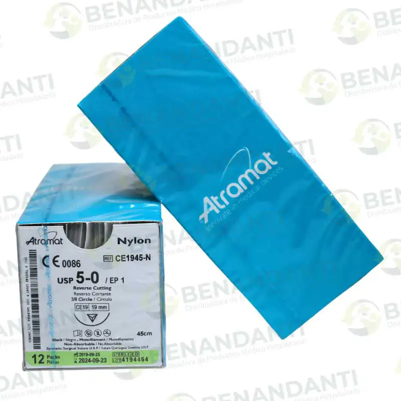 SUTURAS NYLON # 5-0, 45 CM CE-19 REV CORTANTE ATRAM