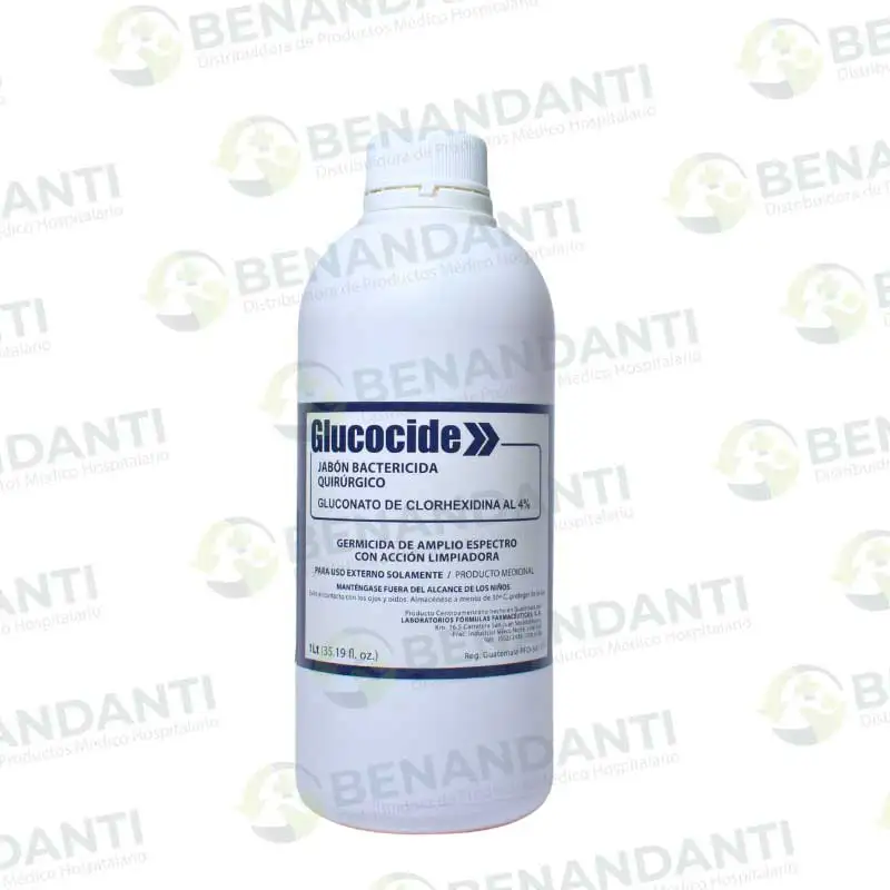 GLUCOCIDE  LITRO (CLORHERIXINA AL 4 % ) JABON QUIRURGICO DIQUIVA