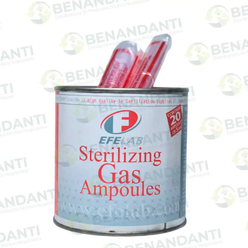 AMPOLLAS P/ESTERELIZAR A GAS 5 CC OXIDO DE ETILENO EFELAB