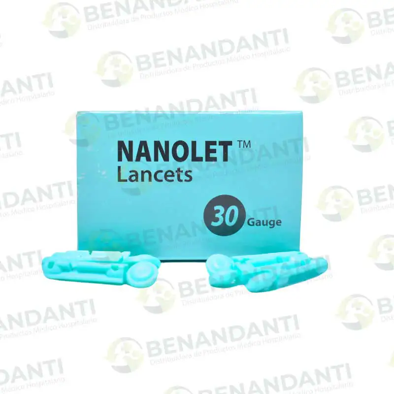LANCETAS ESTERIL 100 (NANOLET) CAJA DE 100 UNIDADES