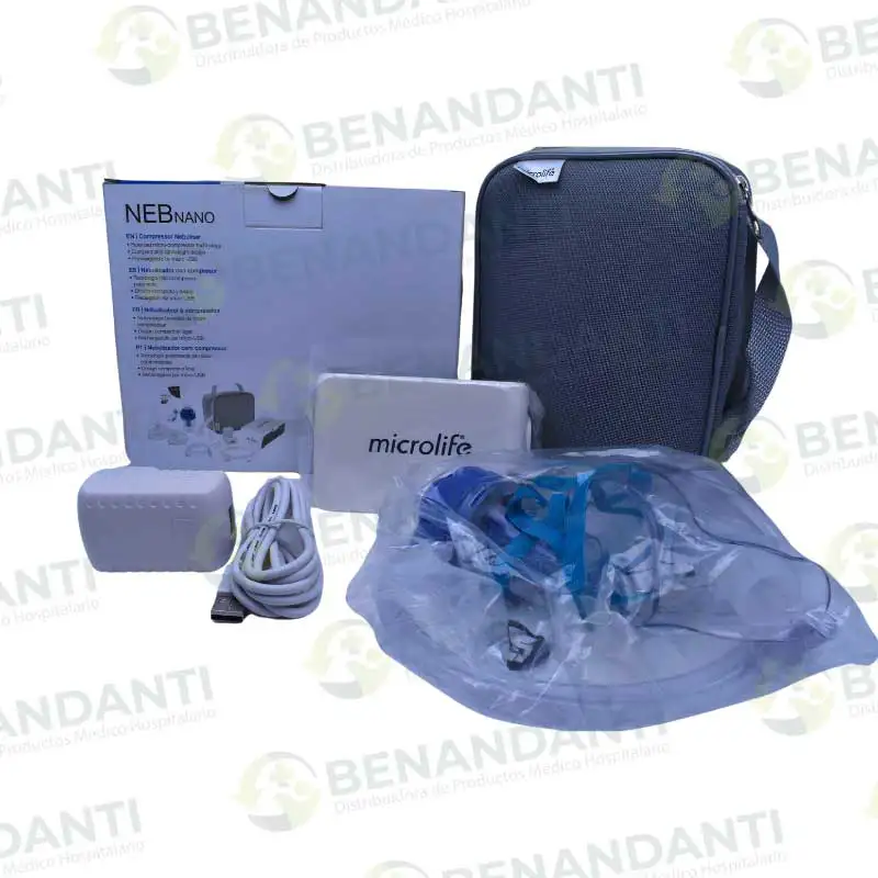NEBULIZADOR NANO CON COMPRESOR RECARGABLE Y PORTATIL MICROLIFE
