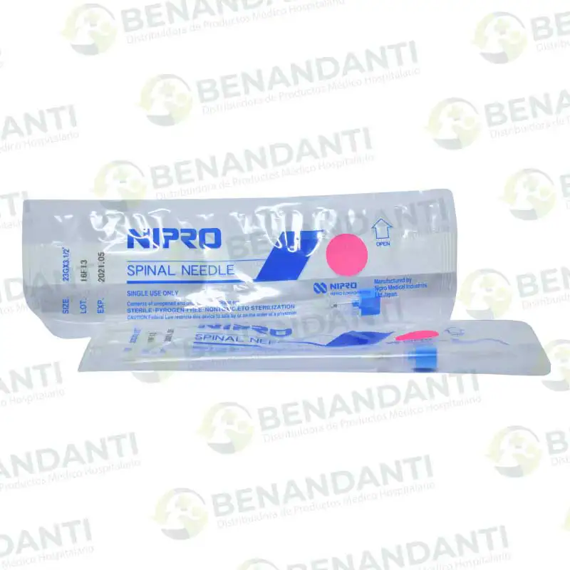 AGUJA ESPINAL # 23G X 3 1/2 (PUNTA BISELADA) NIPRO