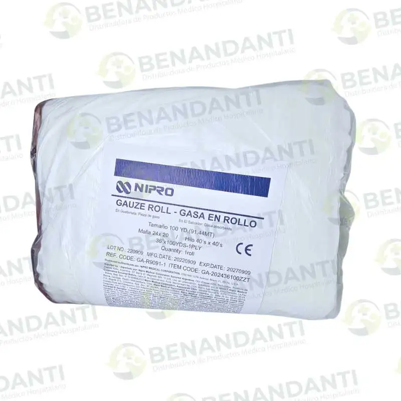 PIEZA DE GASA 20 X 24 PREDOBL 36´ X 100 YDS NIPRO