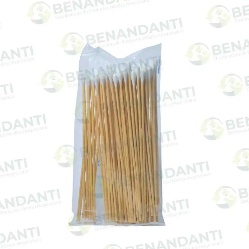 HISOPOS ALGODON DE MADERA LARGOS PARKINGTON BOLSA DE 100 UNIDADES