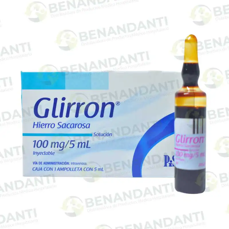 GLIRRON SOLUCION INY. 100 MG/5ML (HIERRO SACARADO) PISA